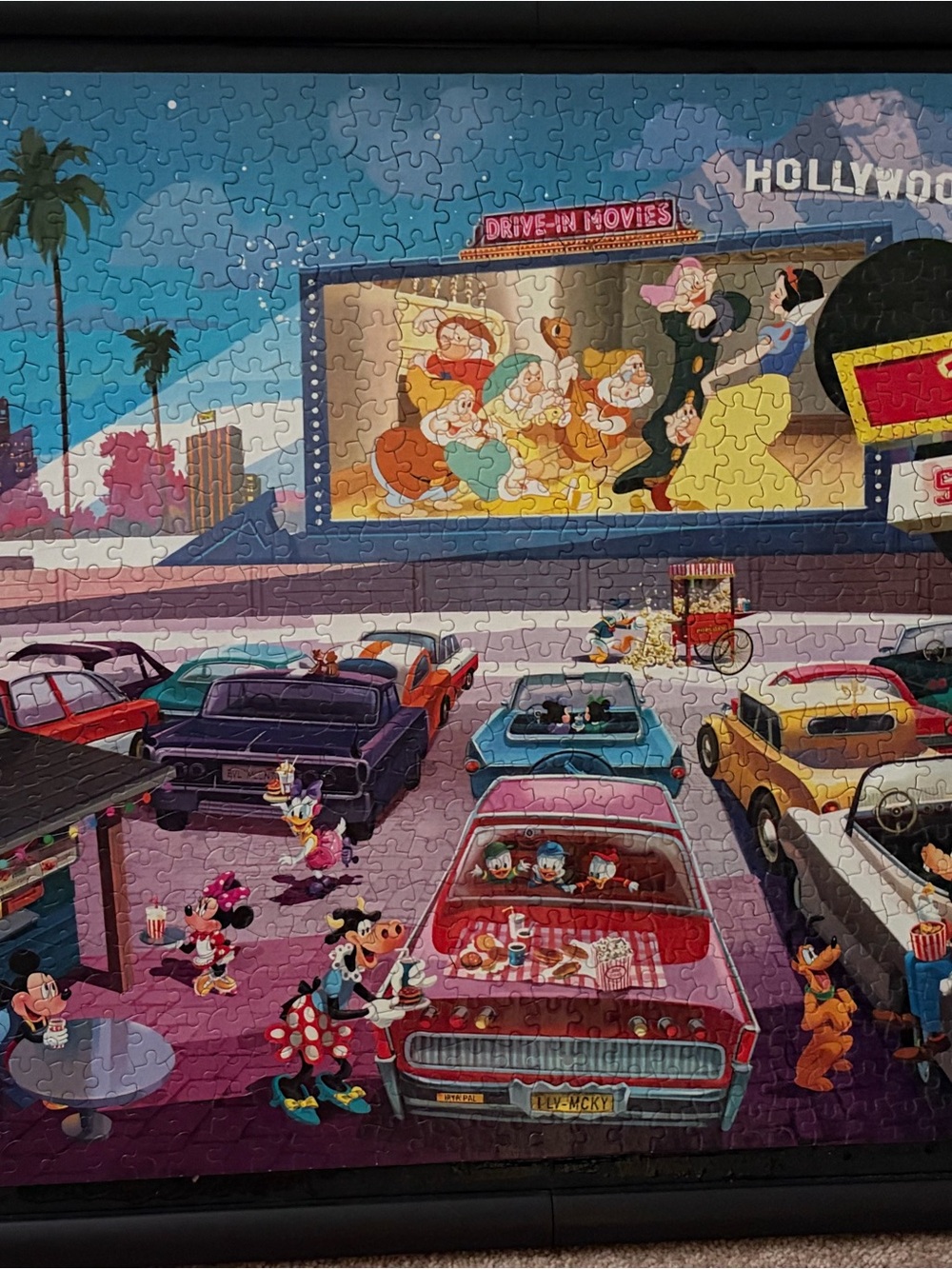 Framed Puzzle Art - Mickey & Friends Drive-In